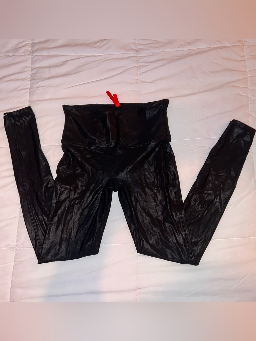 Spanx Shiny Black High-Waist Leggings